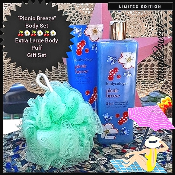 Bodycology Other - 🆕️❣LAST 1❣ "PICNIC BREEZE" BODYCOLOGY BODY WASH SET~ FREE BODY PUFF